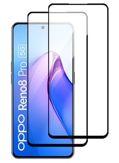 اشتري Pack of 2 Tempered Glass Screen Protector With 9H hardness For Oppo Reno 8 Pro في الامارات