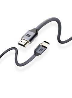 Buy Powerology 8K HDMI to HDMI Braided Cable 3M - Grey in UAE