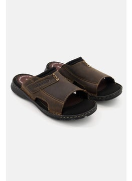 اشتري Men Wide Darwyn Slip On Sandals, Brown/Black في الامارات