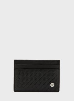 Buy Weaved Logo Textured Cardholder in UAE