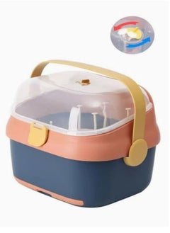 اشتري Portable Baby Bottle Drying Rack with Drainer Nursing Cutlery Box Container في الامارات