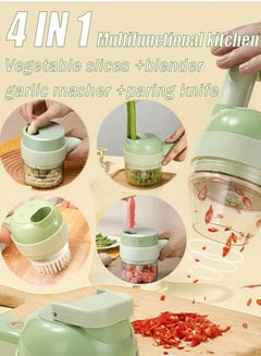 اشتري 4 in 1 Handheld Electric Vegetable Cutter Set  Cordless Food Processor  Potato Carrot Slicer في السعودية