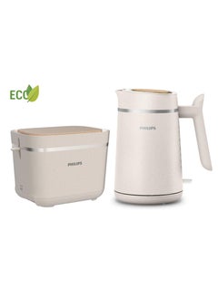 Buy Eco Conscious Edition Breakfast Set – Kettle and Toaster 5000 Series, 100% Bio-Based Plastics*, Silk White Matt Finish, Sustainable Design, Efficient Performance in UAE