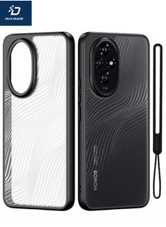 Buy Honor 200 5G Case with Lanyard, Military Grade Anti-Drop Slim Shockproof Frosted Back Cover, [SGS Dropproof Certification][Streamline Texture][Frosted Feel] Case Cover for Honor 200 5G, Black in UAE