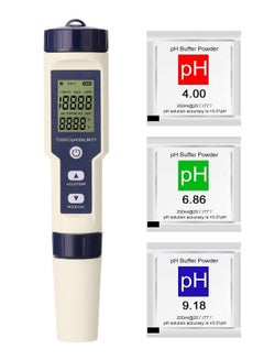 اشتري 5 in 1 Professional Multi-parameter Combo Testing Meter PH/EC/TDS/Salinity/Thermometer Digital Multi-Function Tester Water Quality Tester في السعودية