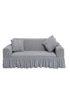 Buy 3-Seater Attractive Bubble Type Pattern Sofa Slipcover Grey in Saudi Arabia