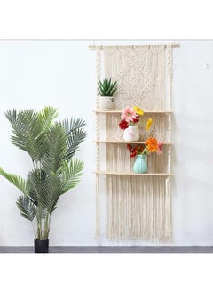 Buy Macrame Indoor Wall Hanging Shelf Hand Woven Bohemian Décor 41 x 124 in Egypt