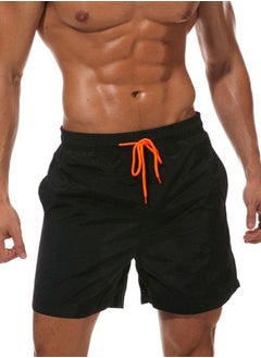 Buy Solid Beach Shorts Black in Saudi Arabia