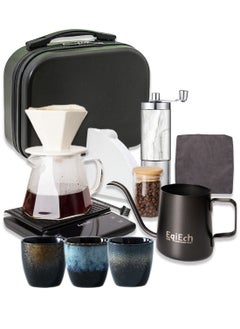 Buy V60 Coffee Set,12-Piece Completed Drip Coffee Maker Set,All in 1 Portable Travel Bag in UAE