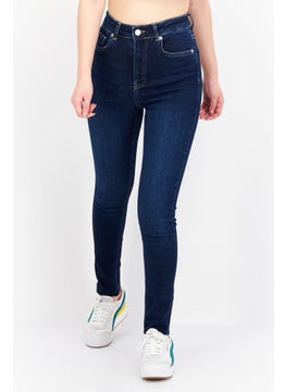 اشتري Women Skinny Fit Dark Wash Stretchable Denim, Navy في الامارات