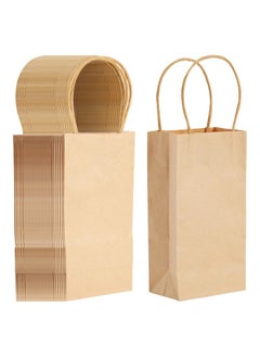 Buy 50 Pack Small Brown Gift Bags With Handles Small Kraft Paper Bags For Birthday Retail Crafts (3.5X2.4X7 In) in UAE