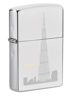 Buy Zippo MP325348 250 Burj Khalifa C High Polish Chrome Windproof Lighter in UAE