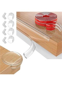 Buy Child Proof Edge and Corner Protector Kit -Soft Silicone Bumper Strip with 4 Round & 4 L-Shaped Corner Guards - Baby Safety Corner Guards for Table Protection in Saudi Arabia