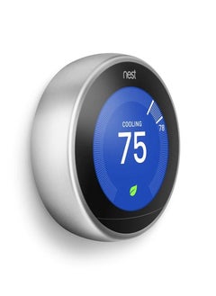 اشتري Nest 3rd Generation Learning Programmable Thermostat Stainless Steel - T3007ES في الامارات