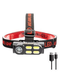 اشتري Rechargeable Headlamp | IPX4 Waterproof Headband Light for Running | Rechargeable Headlight, 4 Modes Headband Light, Outdoor Running Hunting Hiking Camping Gear by Bami في مصر