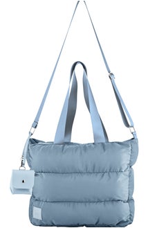 Buy Large capacity waterproof soft quilted shoulder bag and cross bag for women - Babyblue in Egypt