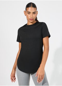 Buy Back Taping Cut-Out Detail Short Sleeve Top in Saudi Arabia