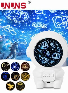 Buy Night Light Projector for Kids, Astronaut LED Light for Kids with 8 Projection Films, 360 Degree Rotating - 4 Color Changing Kids Night Light in UAE