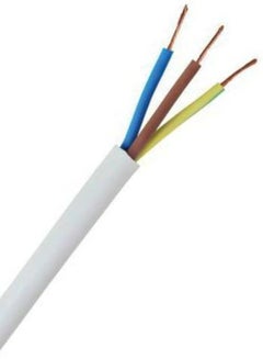 اشتري Electrical Pvc Flexible Wire Power Cord 3 Core 1.50mm Extension Wire 100% Pure Copper Wire Flexible Cable White 5 Meter Length في الامارات