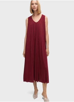 اشتري V-Neck Pleated Dress في السعودية