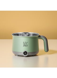 Buy Electric cooker dormitory student noodle non-stick pan multi-functional household electric hot pot small mini single small electric cooker Gray green stainless steel single pot without lid without wire in UAE