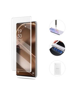 Buy UV 9H Tempered Glass Screen Protector Advanced Borderless Full Adhesive UV Glue Curved Edge To Edge Case Friendly HD Clarity Easy Installation For Oppo Find X6 in Egypt