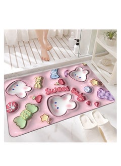 Buy 3D Visible Cute Rabbit Anti-slip Absorbent Mat, Waterproof Quick-dry Bathroom Anti-slip Carpet in Saudi Arabia