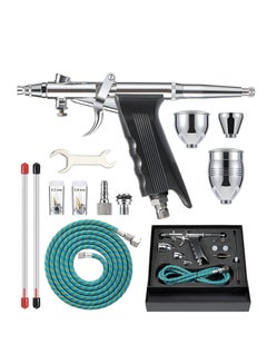 Buy Airbrush Kit Air Brush Painting Set Double Action Trigger Airbrush Gun with 0.3mm/0.5mm/0.8mm Needles 2cc/5cc/13cc Paint Cup Airbrush Spray Tool Set for Painting Nails Cake Tattoo Makeup in Saudi Arabia
