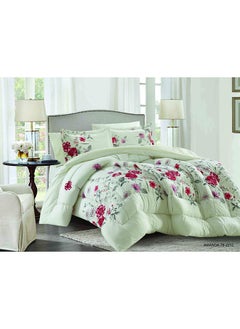 اشتري Best Quality 6 Piece King Size Comforter Set Microfiber Off White في الامارات