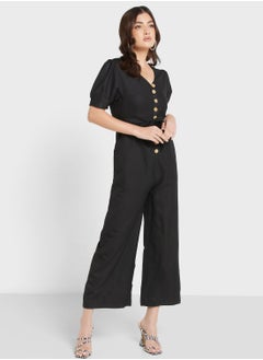 Buy Button Detail Belted Jumpsuit in Saudi Arabia