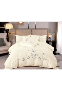 Buy Microfiber Embroidered Soft Quality Comforter Bedding set-King Size 6Pcs 1-PC fitted bedsheet 200 * 200cm,1-PCS Comforter 220 * 240 fixed, 4PCS Super Soft Pillowcases in UAE