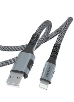 Buy Rock iPhone cable,  Durable Naylon Charging Cable in Saudi Arabia