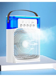 Buy Portable Fan Mini Air Conditioner Fan, Desktop Misting Fast Cooling Fan With Led Light,Multifunctional Evaporative Air Cooler Oscillation/Humidifier/Timing Function For Room Office in UAE