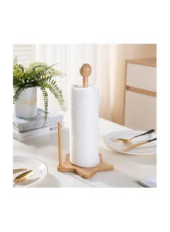 Buy Wooden Paper Towel Holder Stand - Wooden Tissue Holder Toilet Paper Holder for Home, Kitchen, Hotels & Offices - Multi-Shape in Egypt