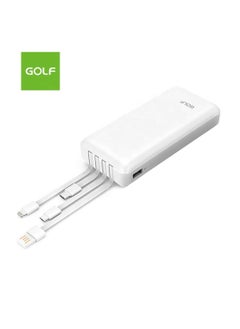 Buy Golf L106 10000 Mah Power bank With Built In Cables – white in UAE