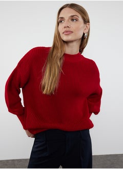 اشتري Red Wide Fit Basic Knitwear Sweater TWOAW23KZ01448 في مصر