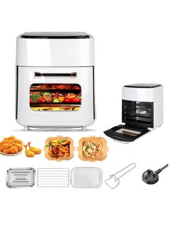 Buy Air Fryer, Multifunction Air Fryer/Oven 2 in 1 with Digital Control, 15L with Clear Window and Internal Light, 6 preset programs, Rapid Hot Air Circulation For Frying/Toasting(1400W, Whtie) in Saudi Arabia