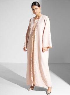 اشتري Embellished Front Open Abaya في الامارات