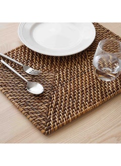 اشتري Natura Rattan Rectangle Placemat 48X35.5X1cm - Honey Brown في الامارات