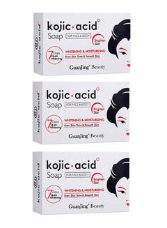 Buy Three Pieces Of Kojic Soap For Face And Body 120 x 3 g in Saudi Arabia
