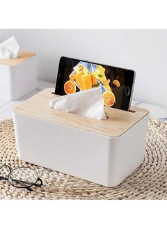 Buy Tissue box with mobile holder and wooden cover in Egypt