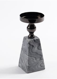 Buy Savvy Candle Holder, Pearl Black & White - 8x27 cm in UAE