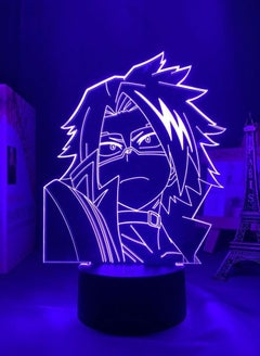 اشتري Acrylic LED Multicolor Night Light My Hero Academia Denki Face 3D Lamp Bedroom Decor Gift في الامارات