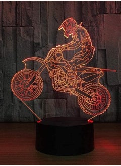 Buy Multicolor 3D Night Light LED Novelty 3D Table Lamp 3D Motocross Bike Night Lights LED USB16 Colors Sensor Desk Lamp as Holiday New Year Birthday Decor Gifts -16 Colors Remote in UAE