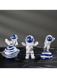 Buy Creative Astronaut Decoration 3-Pack Astronaut Statue Astronaut Statue Model For Astronaut Model Living Room TV Cabinet Hanging Decoration Children's Room Decoration Space Theme Birthday Gift - Blue in UAE