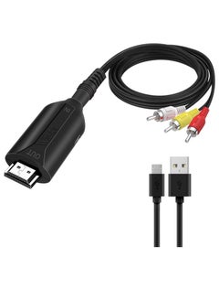 اشتري Composite AV/RCA CVBS to HDMI Cable Adapter (Male) 1080P Video Audio Converter Mini AV2HDMI Adapter Converter Box PAL/NTSC for TV/PC/ PS3/ STB/Xbox HDTV Projector في الامارات