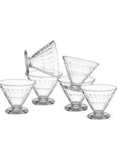 Buy A set of 6 clear glass juice and dessert serving glasses and all uses in Saudi Arabia