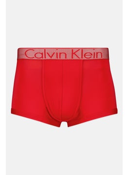 اشتري Men Brand Logo Microfiber Low Rise Trunks, Red في السعودية