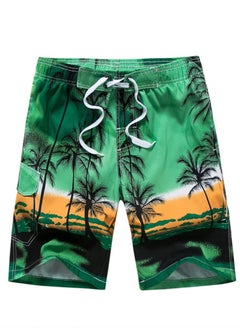 اشتري Men's Printed Beach Casual Shorts Swimwear Summer Green في الامارات