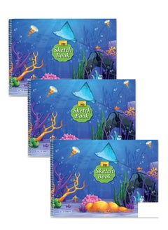 Buy 3-Piece A4 Size Sketch Book With Spiral Binding in UAE